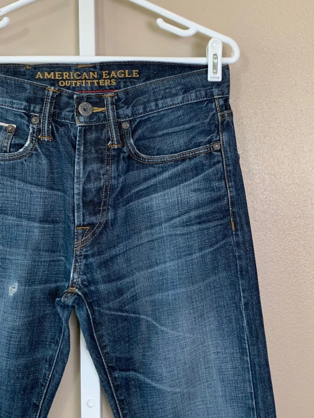 American Eagle Original Taper Distressed Jeans